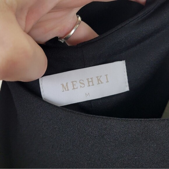 Meshki Ariya Hardware Solid Black Keyhole Midi Dress - Picture 8 of 12